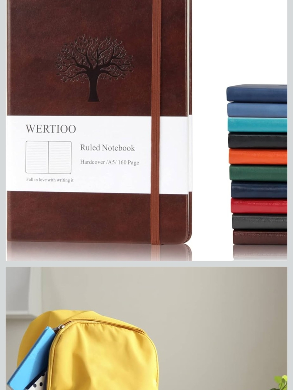 Brown Ruled Hardcover Notebook - A5